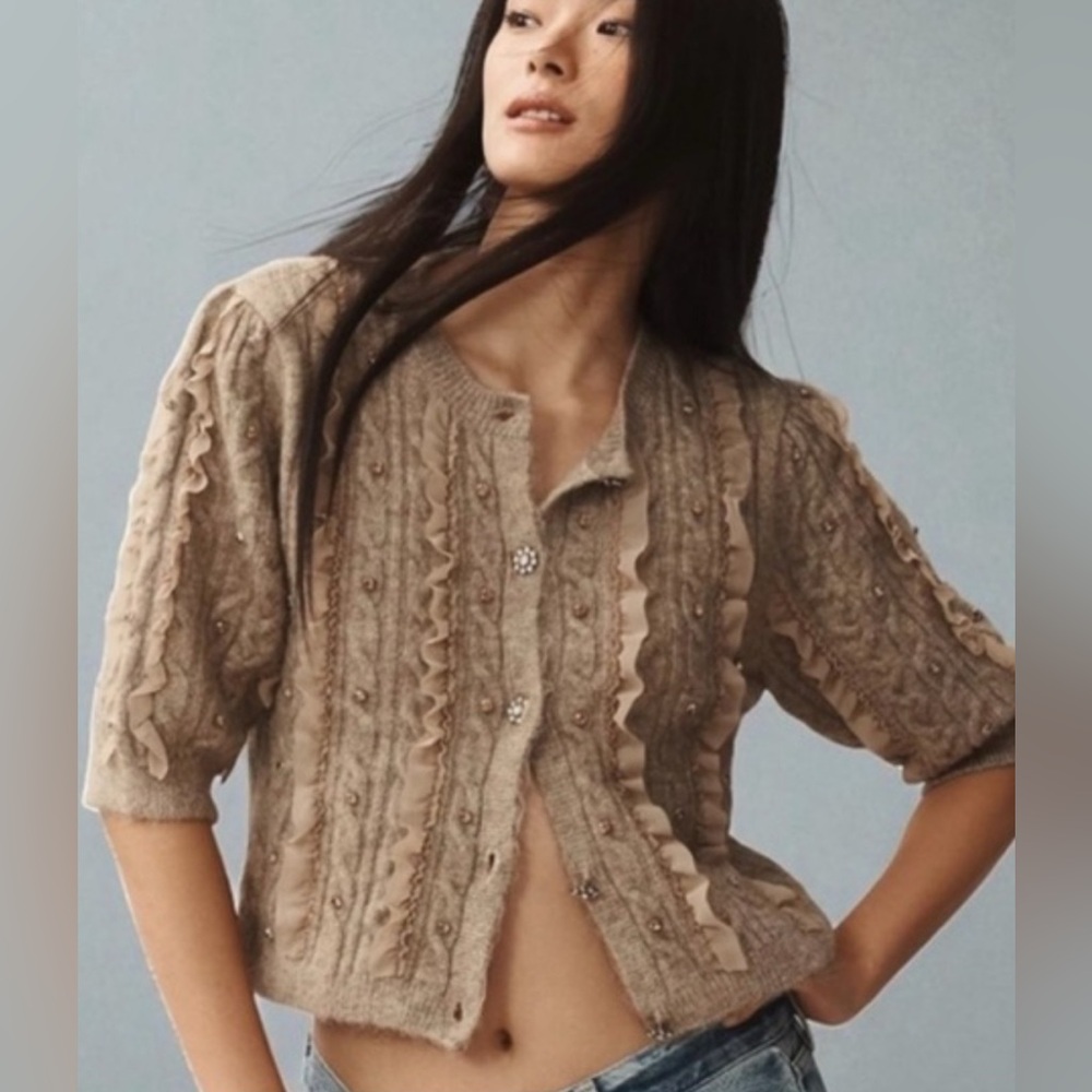 Maeve Anthropologie Sweater Tan Size M